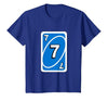 UNO Halloween Blue 7" Card T-Shirt - size chart