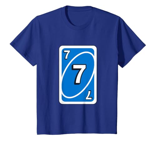 UNO Halloween Blue 7" Card T-Shirt - size chart