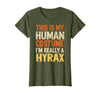 Hyrax Halloween Design This is My Human Costume I'm Really A Hyrax Halloween T-Shirt - size chart