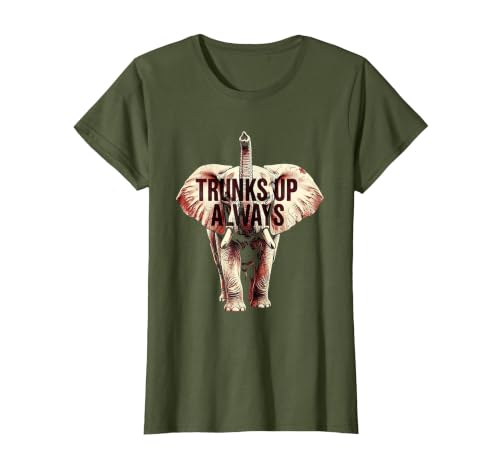 Mademark Trunks Up Always Elephant Graphic Design T-Shirt - Women - size chart