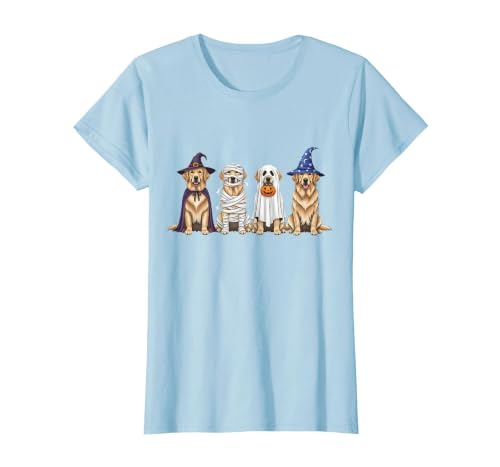 Spooky Golden Retriever Dogs Mummy Halloween Tee Golden Retriever Dog Witch Mummy Ghost Boo Costume Halloween T-Shirt - size