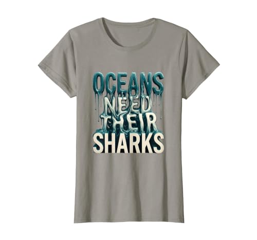 Mademark Oceans Need Their Sharks Marine Life Design T-Shirt - size chart
