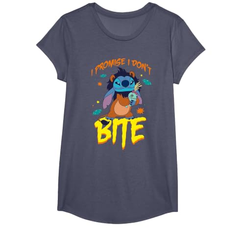 Disney Stitch Scar Costume I Promise I Don't Bite Halloween T-Shirt - size chart