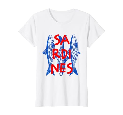 Vintage Sardine Tinned Fish Summer Tee Sardines Tinned Fish Retro Graphic for Men Women T-Shirt - size chart