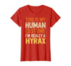 Hyrax Halloween Design This is My Human Costume I'm Really A Hyrax Halloween T-Shirt - size chart