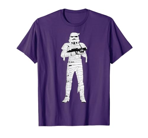 Star Wars Halloween Stormtrooper Mummy Wraps T-Shirt - size chart