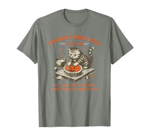 spooky biscuits club shirt Spooky Biscuits Club we Raise Spirits and Knead Biscuits T-Shirt - size chart