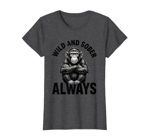 Mademark Wild and Sober Always Funny Monkey Design T-Shirt - Women - size chart