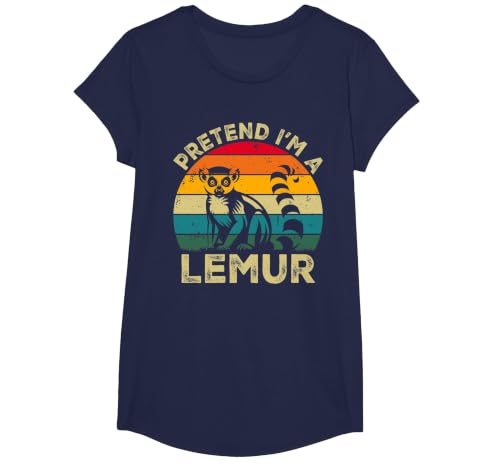 Funny Costume Party Halloween Tees by T&T Pretend I'm A Lemur Lazy Halloween Costume T-Shirt - size chart
