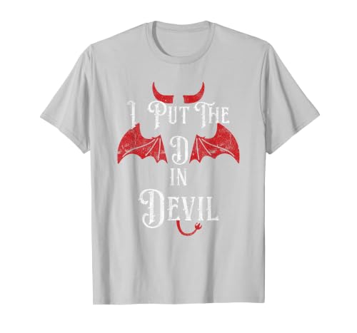 I Put the D in Devil Tees I Put the D in Devil Funny Halloween Matching Couple T-Shirt - size chart
