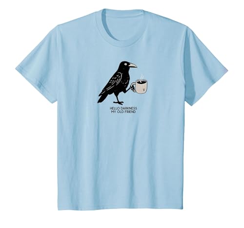 Hello Darkness My Old Friend Crow Coffee Halloween Hello Darkness My Old Friend Crow Coffee Spooky Halloween T-Shirt - size