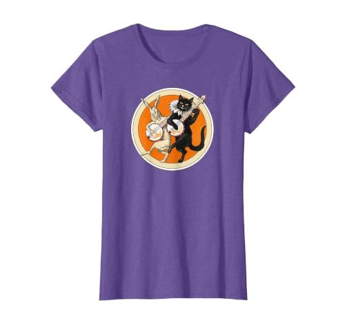The Persnickety Owl Vintage Halloween Ephemera The Black Cat Magazine Halloween Cat Rabbit and Banjo T-Shirt - size chart