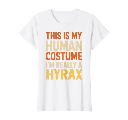 Hyrax Halloween Design This is My Human Costume I'm Really A Hyrax Halloween T-Shirt - size chart