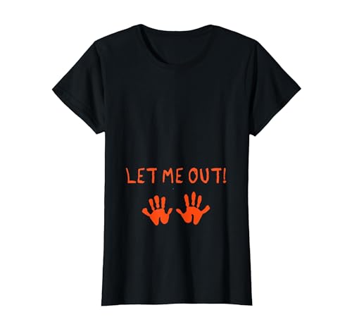 Halloween Pregnancy Costume Funny Tees Let Me Out Halloween Pregnancy Costume Baby Funny T-Shirt T-Shirt - size chart