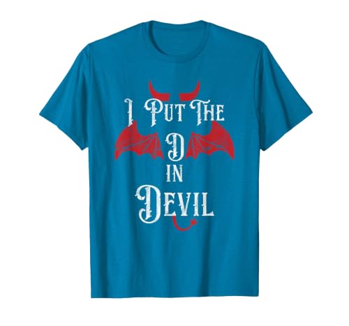 I Put the D in Devil Tees I Put the D in Devil Funny Halloween Matching Couple T-Shirt - size chart