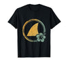 Mademark Hawaiian Shark Fin Turquoise Ocean Waves Design T-Shirt - size chart