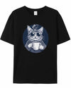 NITBANLA T-Shirts for Men, Cat Coffee Crew Neck Cotton T-Shirt Men's Short Sleeve,Black-XL - size chart