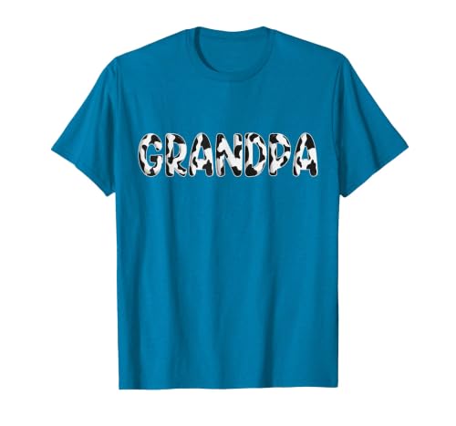 Cow Pattern Print Family Matching Birthday Shirts Cow Grandpa Birthday Family Matching Fathers Day Boy Girl T-Shirt - size