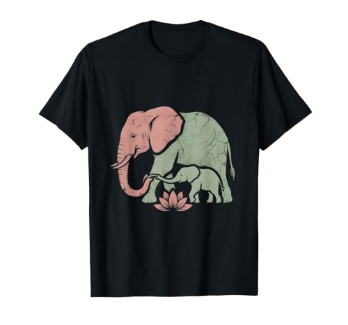 Mademark Mama Elephant Guiding Calf Through Water T-Shirt - Men - size chart