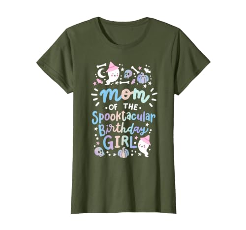 Faboolous Family Halloween Birthday Party Outfits Mom of the Spooktacular Birthday Girl Halloween Family T-Shirt - size chart
