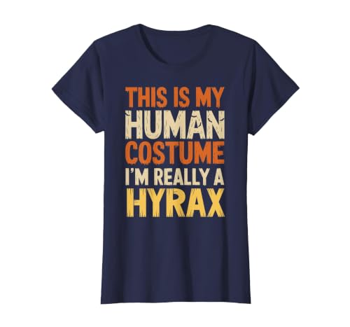Hyrax Halloween Design This is My Human Costume I'm Really A Hyrax Halloween T-Shirt - size chart