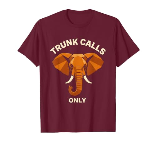 Mademark Trunk Calls Only Funny Elephant Design T-Shirt - Men - size chart