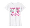 Amb Breast Cancer Awareness Month Warrior Survivor Save The Tatas Breast Cancer Pink Ribbon Skeleton Halloween T-Shirt -