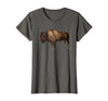 Altes Büffel-Design Buffalo Vintage Retro American Bison T-Shirt - size chart