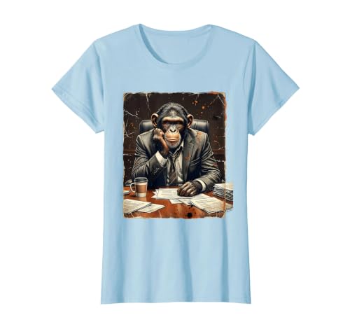 Mademark Monkey in a Suit Stuck in a Meeting Funny Gift T-Shirt - Women - size chart