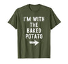 Im With The Baked Potato Halloween Costume I’m with The Baked Potato Funny Halloween Couple Costume T-Shirt - size chart