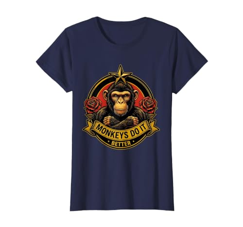 Mademark Monkeys Do It Better Funny Primate Design T-Shirt - Women - size chart