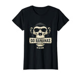 Mademark Go Bananas or Go Home Funny Monkey Design T-Shirt - Women - size chart