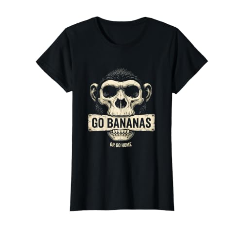 Mademark Go Bananas or Go Home Funny Monkey Design T-Shirt - Women - size chart