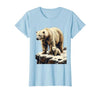 Mademark Mama Polar Bear and Cub Snowy Cliff Illustration T-Shirt - size chart