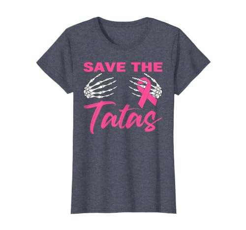 Amb Breast Cancer Awareness Month Warrior Survivor Save The Tatas Breast Cancer Pink Ribbon Skeleton Halloween T-Shirt -