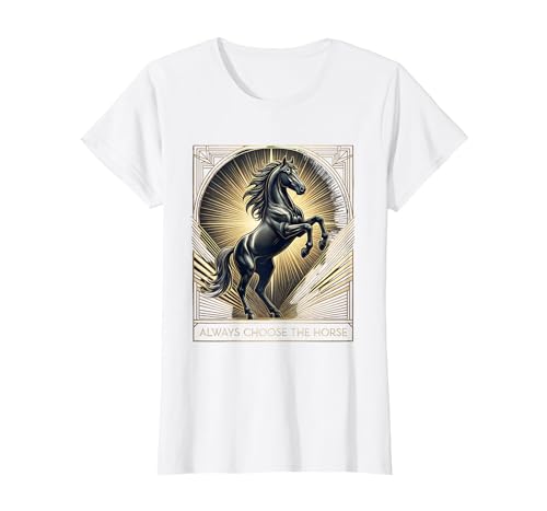 Mademark Always Choose The Horse Women's Equestrian Design T-Shirt - size chart