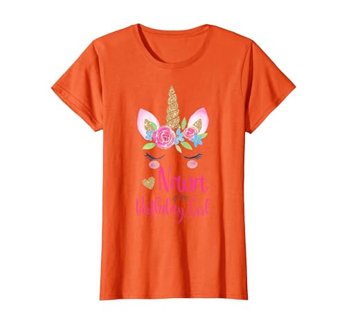 Unicorn Birthday Girl Family Shirts Unicorn Nana of The Birthday Girl Shirt Matching Party Tee T-Shirt - size chart
