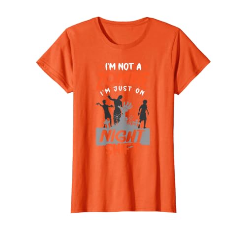 The Shift Worker - Night Shift Worker Design Night Shift Worker Halloween Funny Pun T-Shirt - size chart