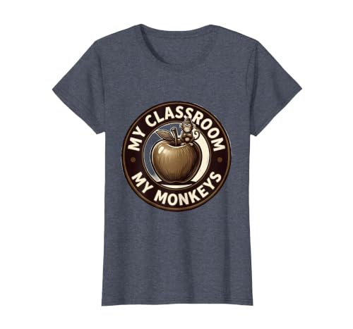 Mademark My Classroom My Monkeys Teacher Humor Design T-Shirt - Women - size chart