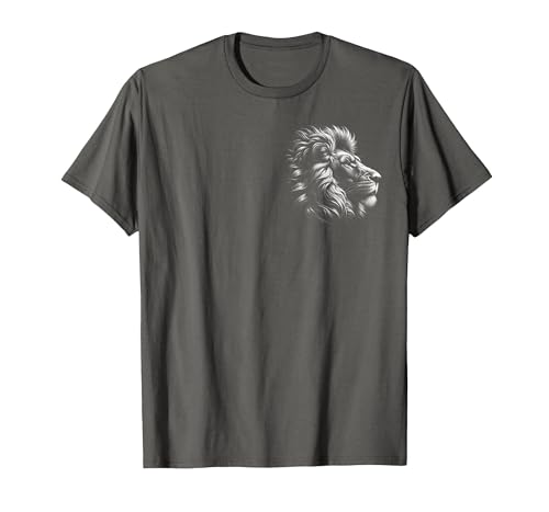 MyAnimal - Your Favourite Animal Wear Lion Head - Cool Portrait of a Proud Lion on Chest T-Shirt - size chart