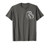 MyAnimal - Your Favourite Animal Wear Lion Head - Cool Portrait of a Proud Lion on Chest T-Shirt - size chart