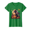 Halloween Dragons Fantasy Spooky Witchy Cute Halloween Dragon Witch Hat Pumpkin Moon Fantasy T-Shirt - size chart