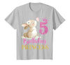 Kids 5th Birthday Rabbit Princess Girl Bunny 5 Years Old T-Shirt — design detail