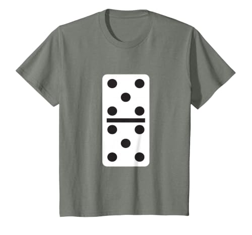 Fun and Easy Halloween Costume T-Shirts - Dominoes Double Five Dominoes Halloween Costume 5 Domino Game T-Shirt - size chart