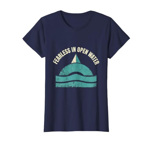 Mademark Fearless In Open Water Shark Men Design T-Shirt - Olive Green