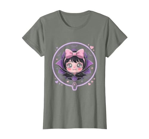 Mademark Women's Cute Vampire Girl Halloween Graphic Design T-Shirt - size chart