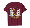 Halloween Tees and Spooky Ghosts Designs Ghosts Roasting Marshmallows Halloween Night Cute Novelty T-Shirt - size chart