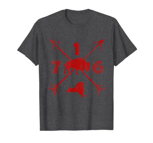 Vacation & Gift Buffalo New York by Addi Buffalo New York NY | Area Code 716 T-Shirt - size chart