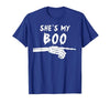 Miftees Matching Halloween Tees She's My Boo Matching Halloween Costume She's My Boo T-Shirt - size chart
