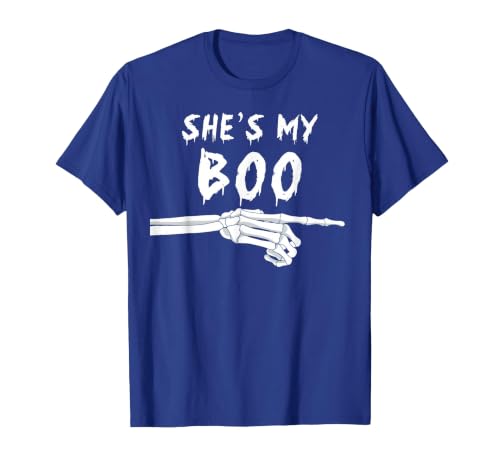 Miftees Matching Halloween Tees She's My Boo Matching Halloween Costume She's My Boo T-Shirt - size chart